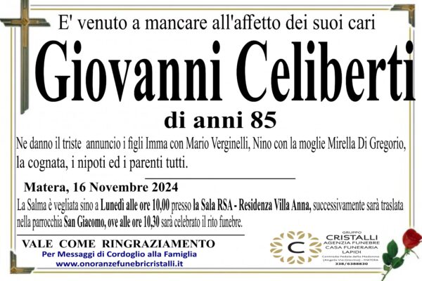 Giovanni Celiberti di anni 85