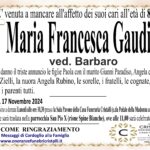 Maria Francesca Gaudiano di anni 89